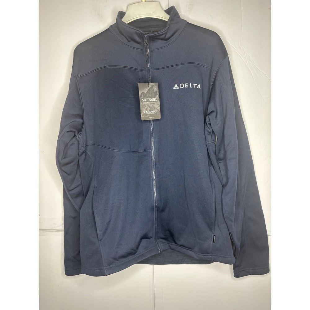 Landway Delta Airlines Flash 2814 Mens Navy Soft-Shell Full Zip Jacket New NWT
